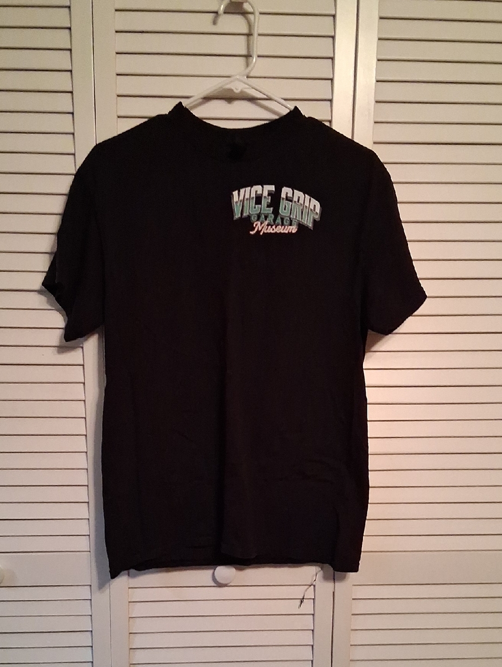 Gildan Black Short Sleeve Tee with 'Vice Grip' Chest Graphic